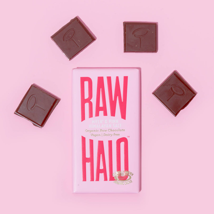 Organic Vegan Mylk Chocolate with Pink Himalayan Salt 35g