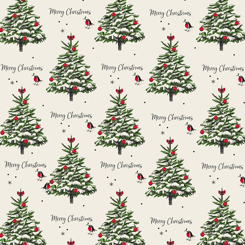 Vintage Christmas Wrapping Paper – Eco-Friendly FSC™ Recyclable  - Single Sheet