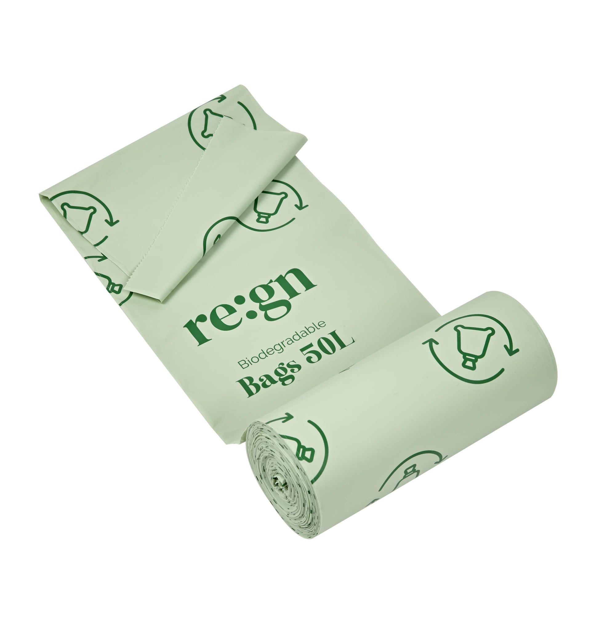 50L Biodegradable Eco Friendly Bin Bags, Eco Waste Disposal - 25 Pack - REGN