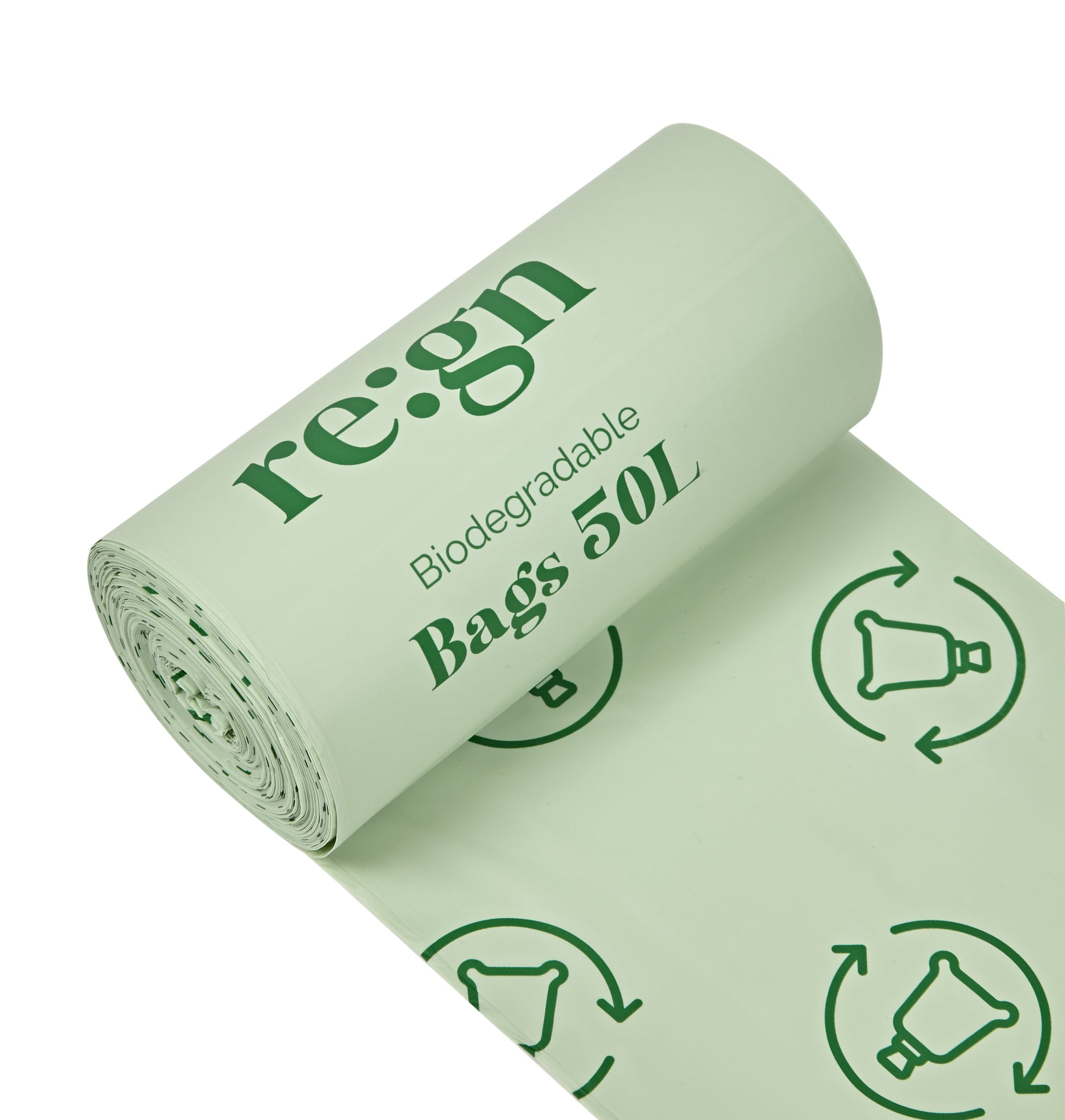 50L Biodegradable Eco Friendly Bin Bags, Eco Waste Disposal - 25 Pack - REGN