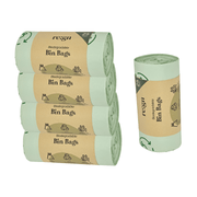 50L Biodegradable Eco Friendly Bin Bags, Eco Waste Disposal - 5 Rolls - REGN
