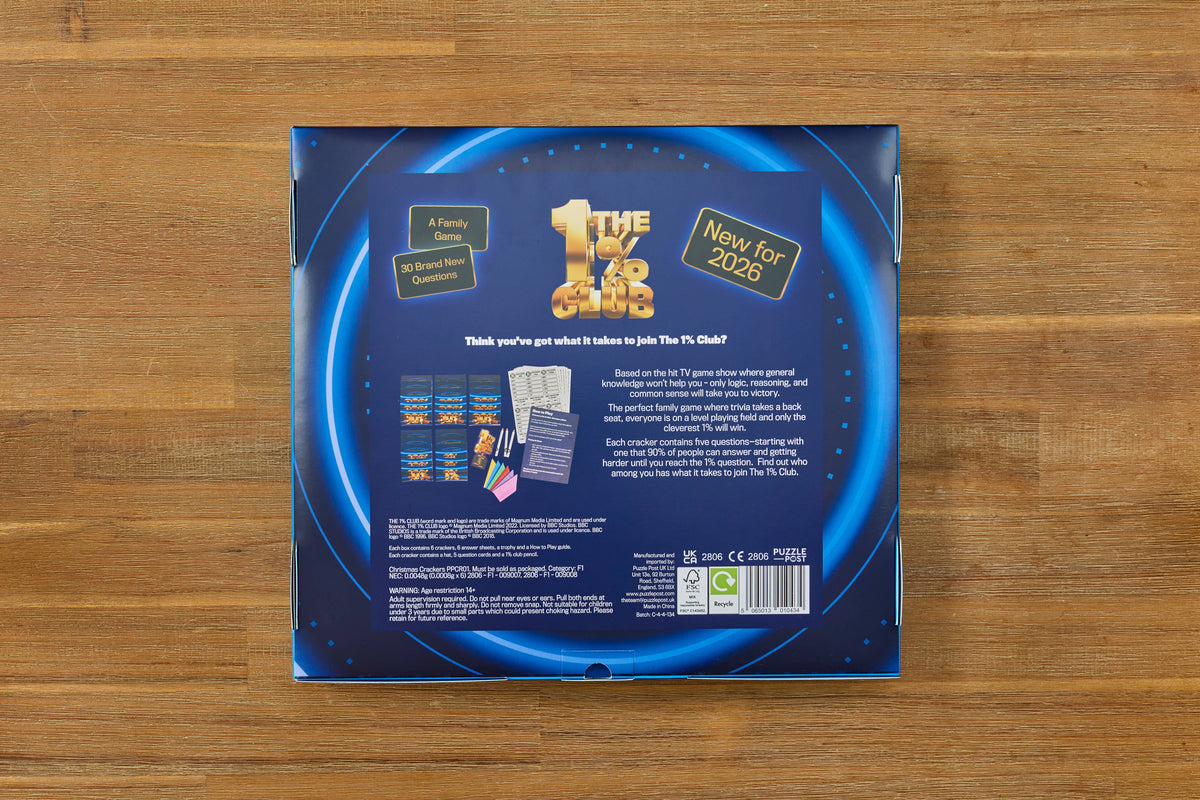 The 1% Club 2026 Christmas Crackers | 6 Crackers & Family Game | NEW for Christmas 2026