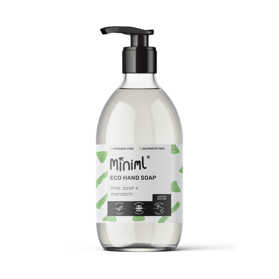Lime, Basil & Mandarin Hand Soap – 500ml Refillable Glass Bottle