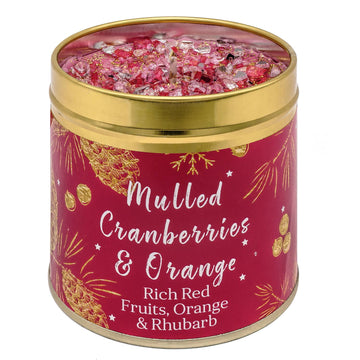 Festive Merry Christmas Candle Tin – Cranberry & Orange