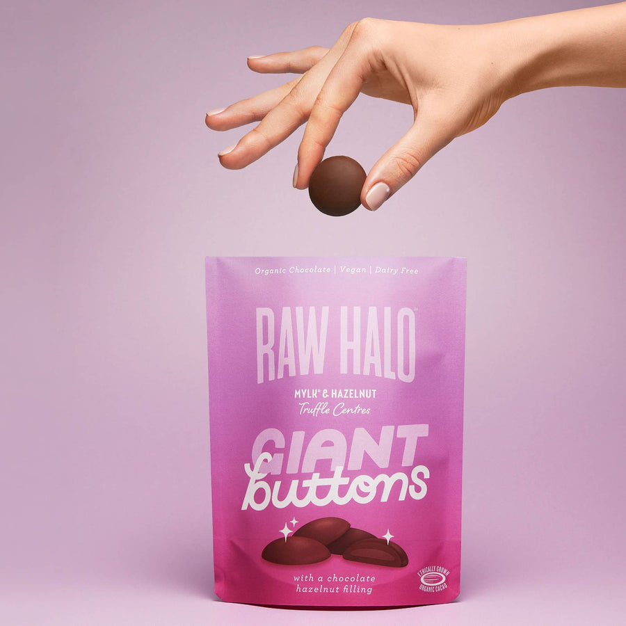 Organic Vegan Hazelnut Truffle Chocolate Buttons 90g