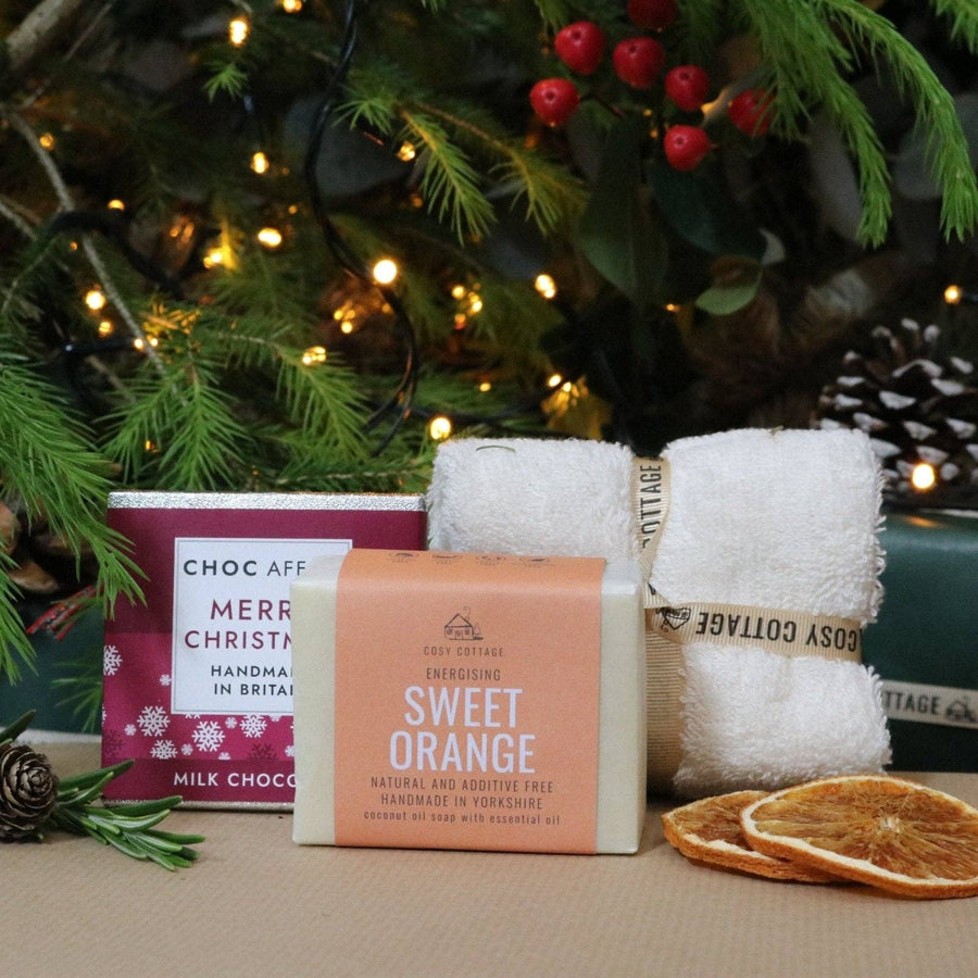 Ladies Christmas Surprise Bundle – Natural Soap, Chocolate & Organic Cloth