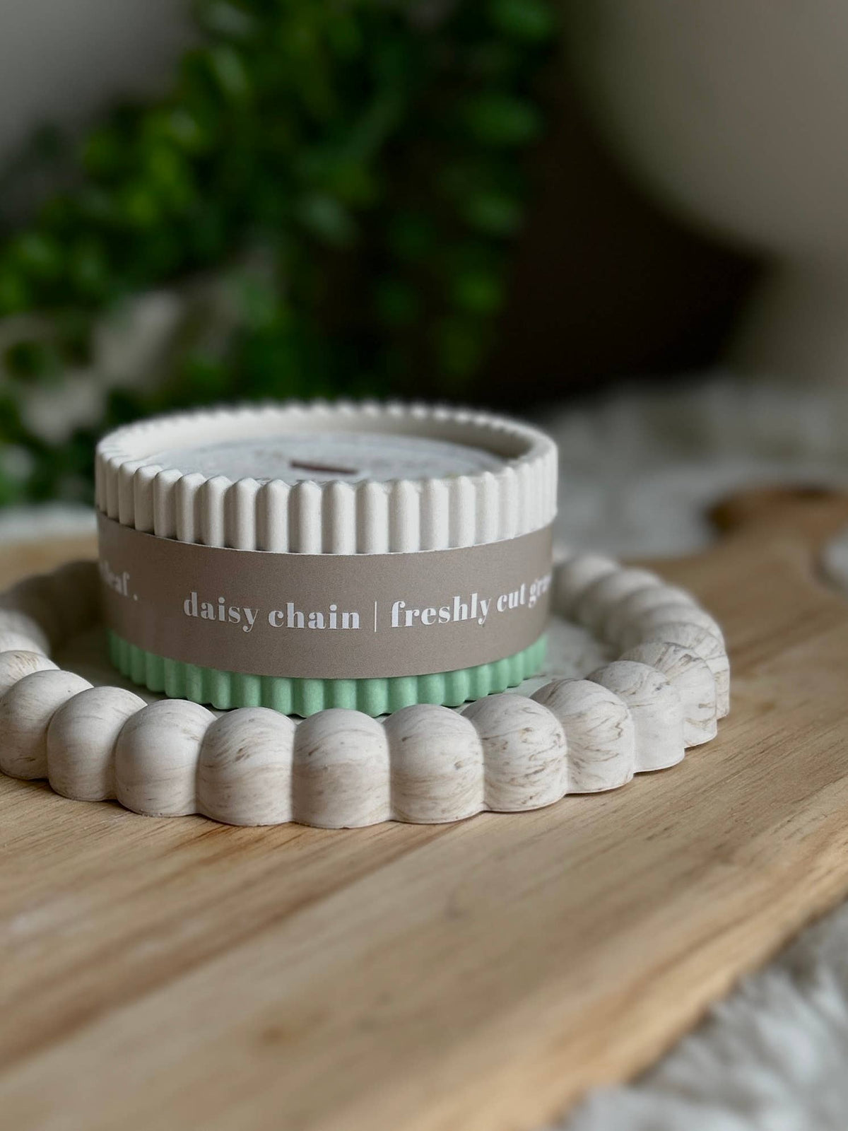 Daisy Chain Grass Scented Soy Wax Refillable Small Candle | Up to 16 Hours