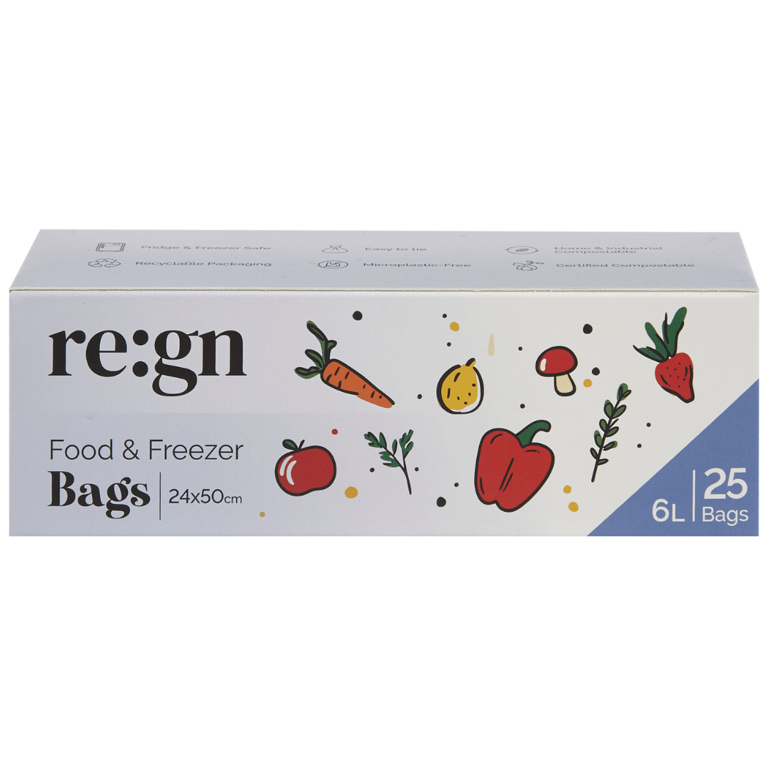 6 Litre Certified Compostable Food & Freezer Bags (25 Bags) - Buy One Get One Half Price! - REGN