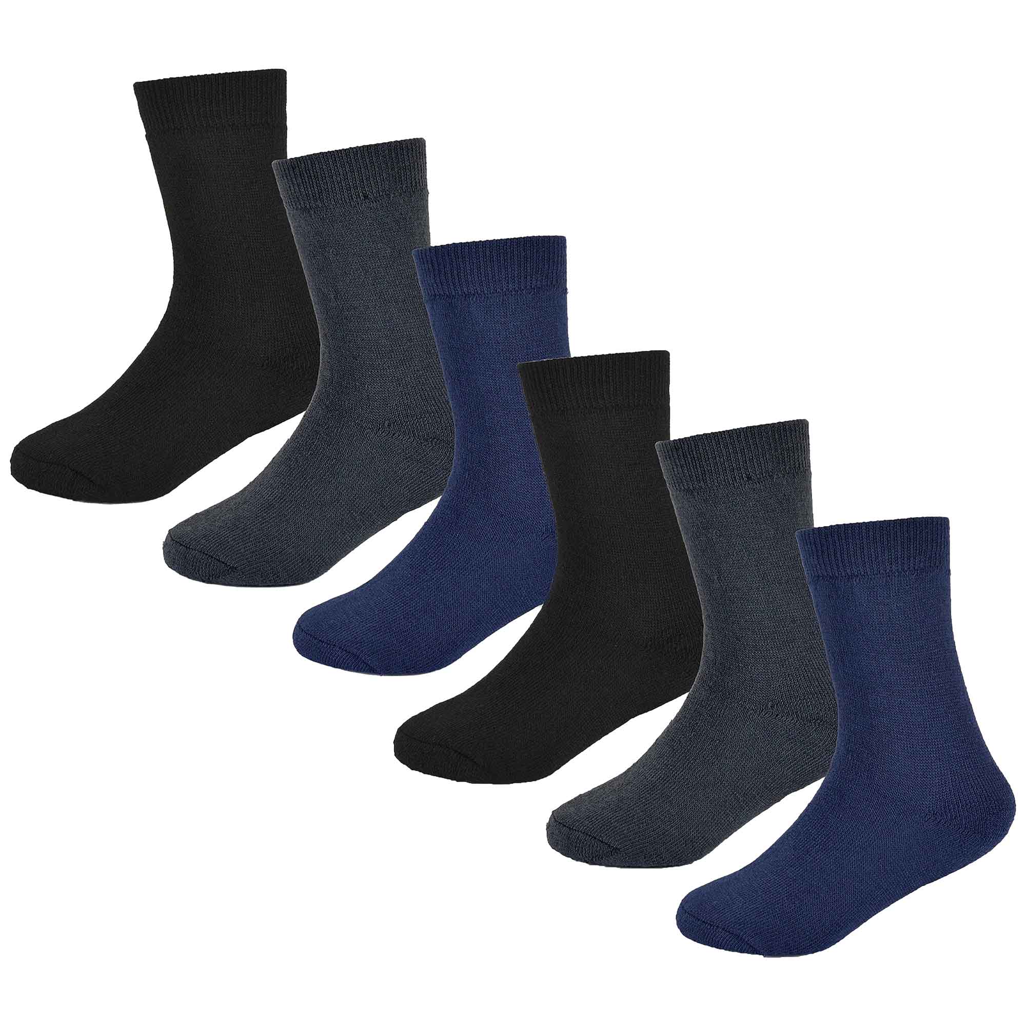 Heatwave Thermalwear Kids Thermal Socks 6 Pack Non Slip Cushioned Warm Winter Boots Sizes