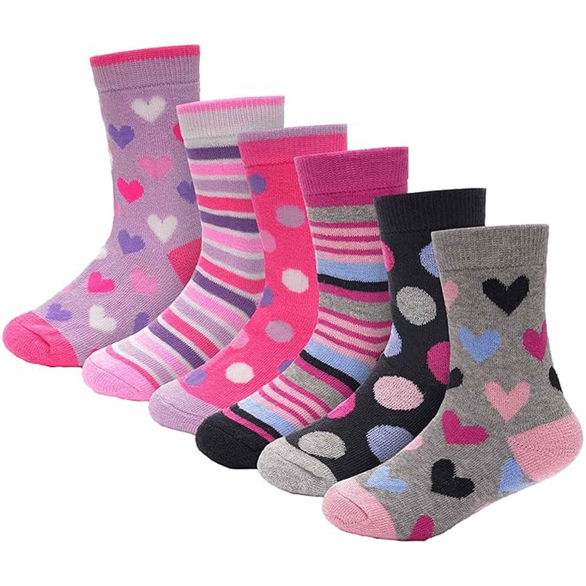 Heatwave Thermalwear Kids Thermal Socks 6 Pack Non Slip Cushioned Warm Winter Boots Sizes