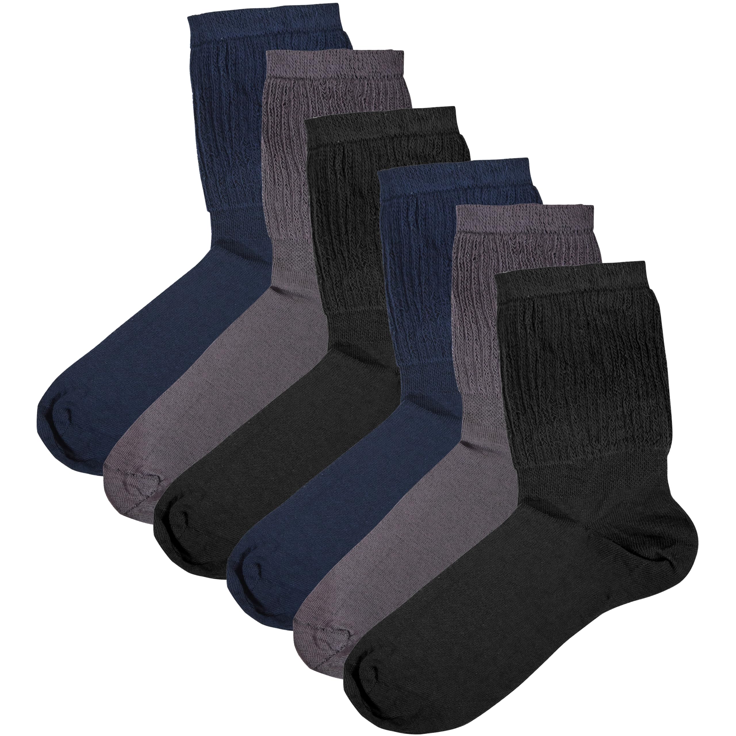 Sock Stack Men's Extra Wide Diabetic Socks Non Elastic Loose Top Moisture-Wicking UK 6-11
