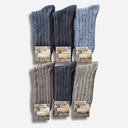 Sock Stack Men's Ultra Chunky Wool Thermal Socks 6 Pairs UK 6-11 EU 39-45 Assorted