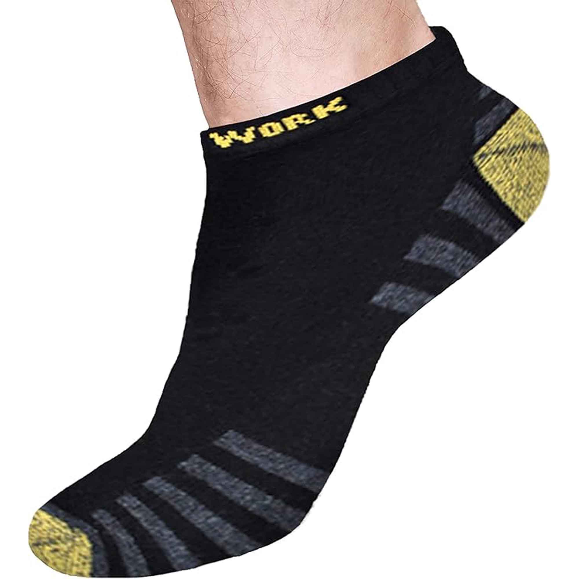 Sock Stack Mens Crew Work Boot Socks 6 Pairs Reinforced Heel Toe Cotton Mix UK 6-11