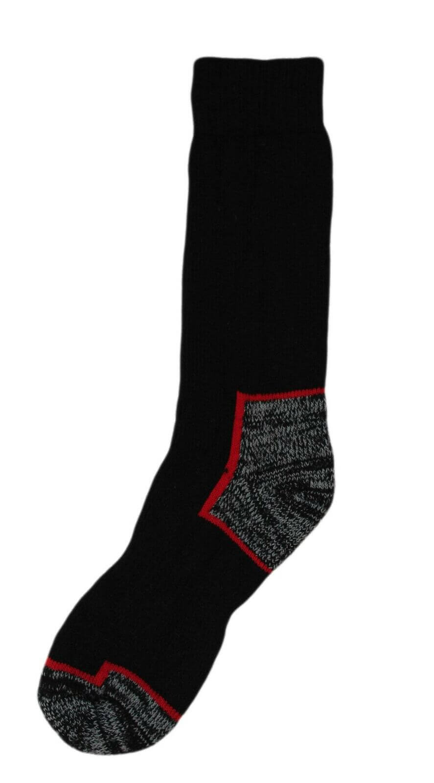Sock Stack Men's Heavy Duty Steel Toe Boot Socks 6 Pairs Reinforced Heel And Toe