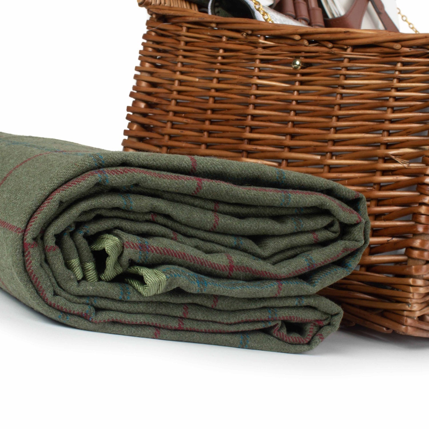 6 Person Green Tweed Classic Picnic Hamper - REGN