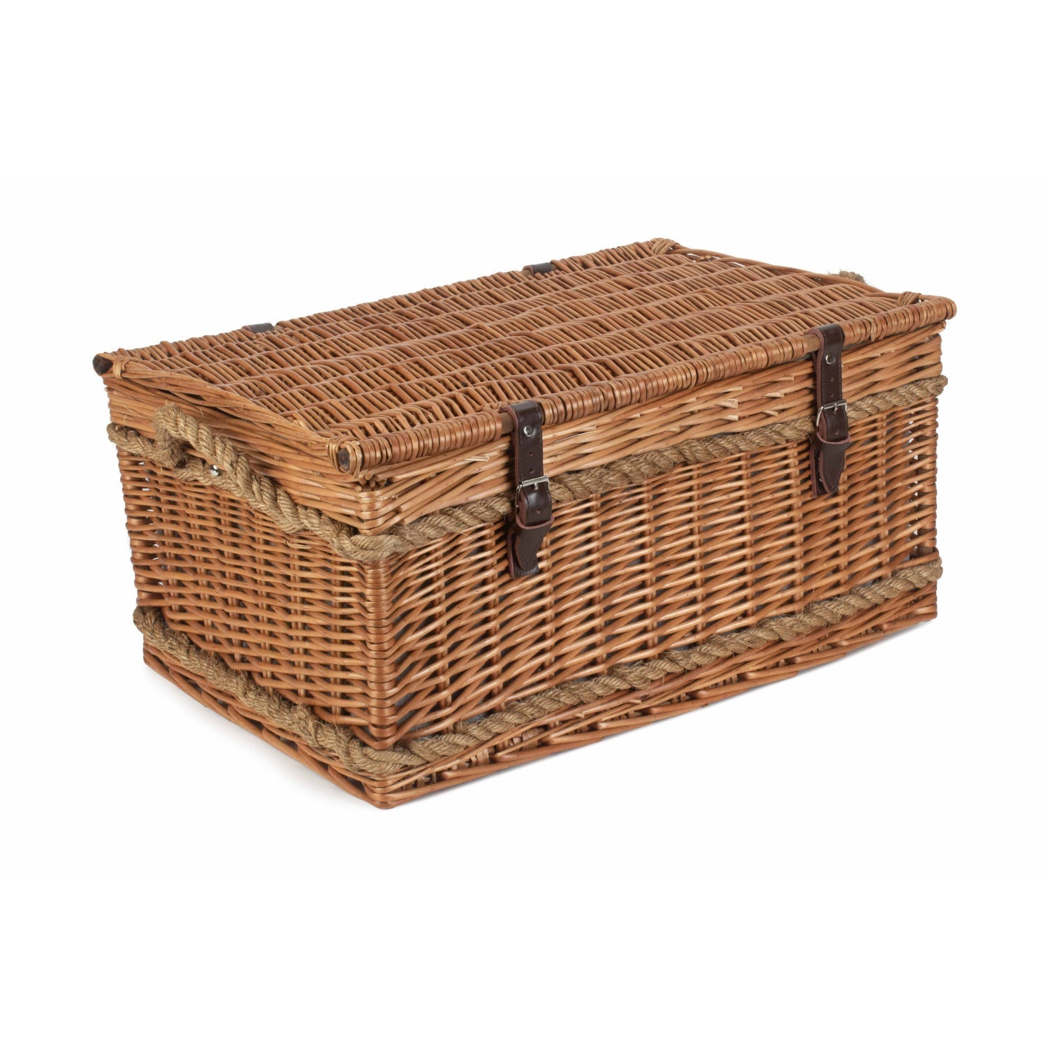 6 Person Rope Handled Green Tweed Hamper - REGN