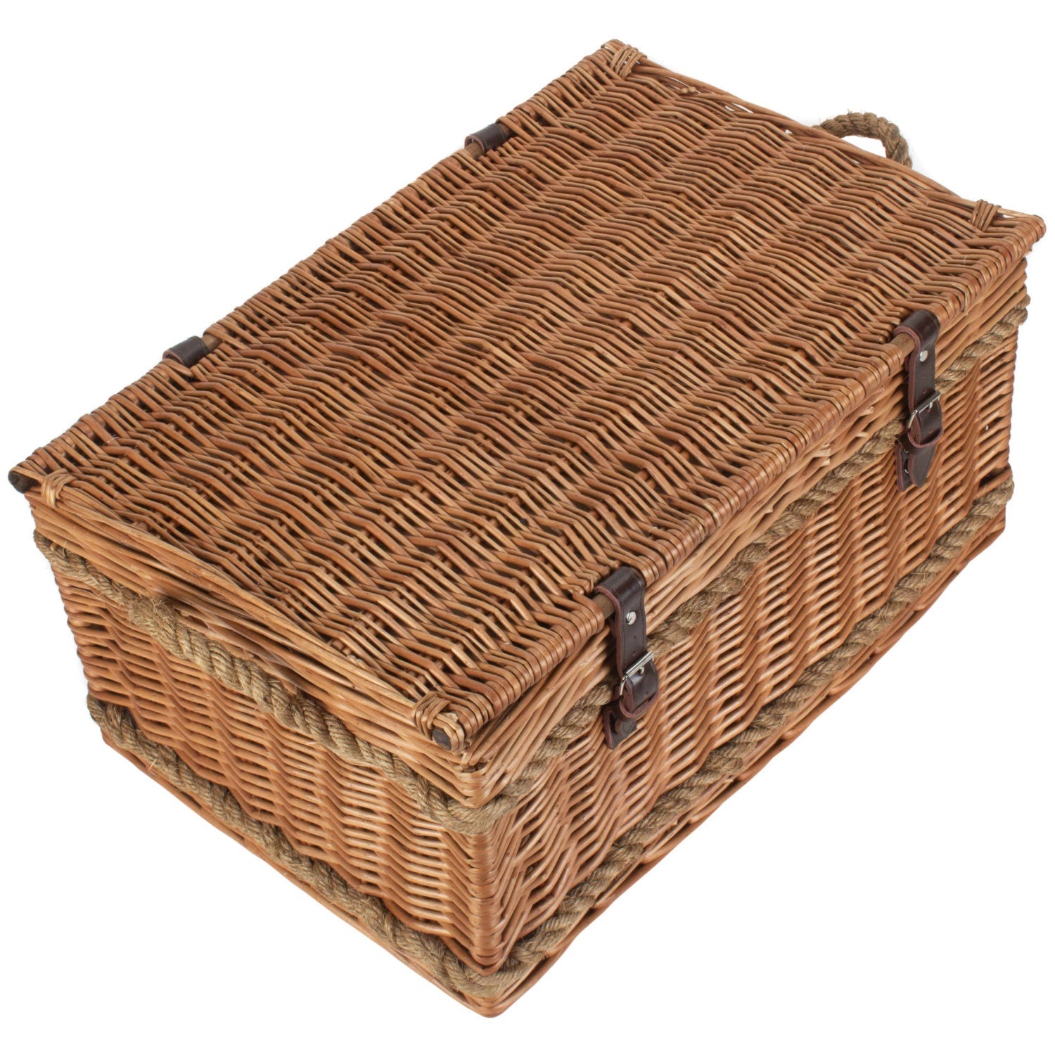 6 Person Rope Handled Green Tweed Hamper - REGN