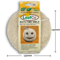LoofCo Bath-Time Smile Loofah Pad – Natural Exfoliating Body Sponge