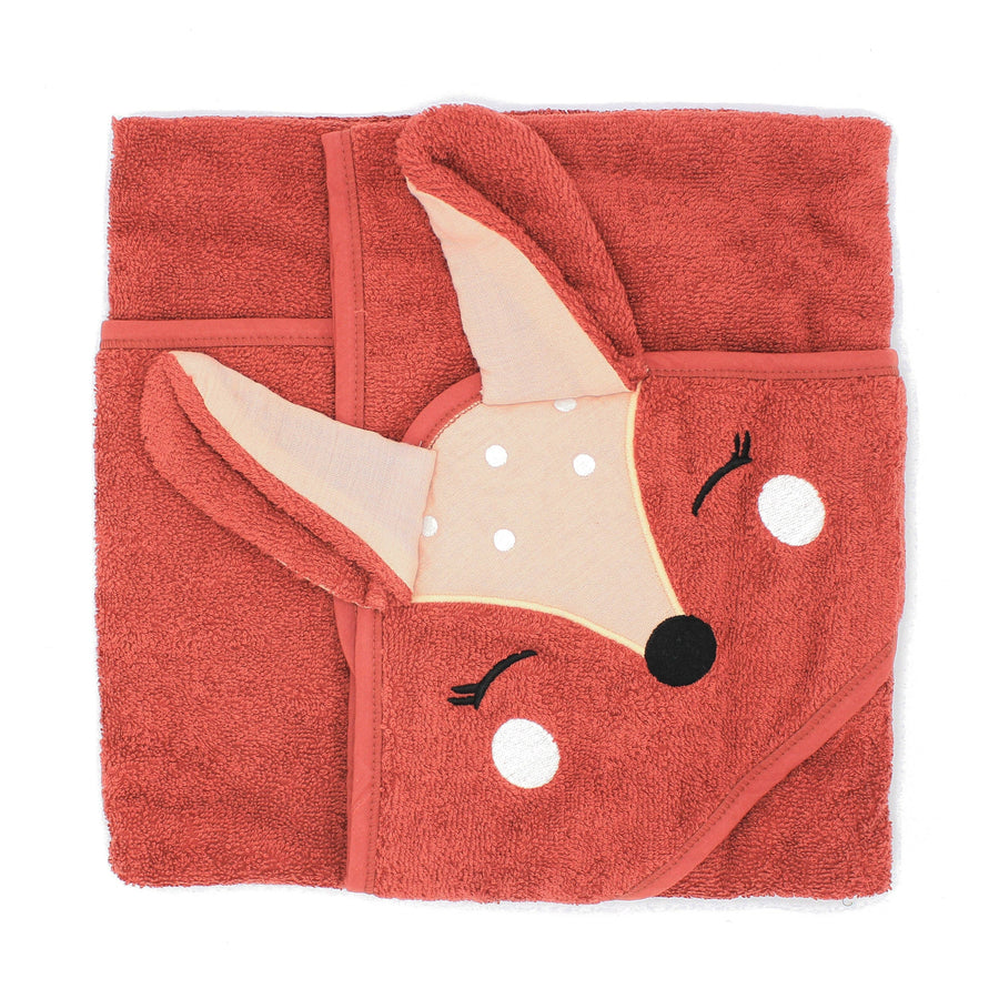 Animal Hooded Baby Towels – Organic Cotton (Fox, Lion, Rabbit Designs)