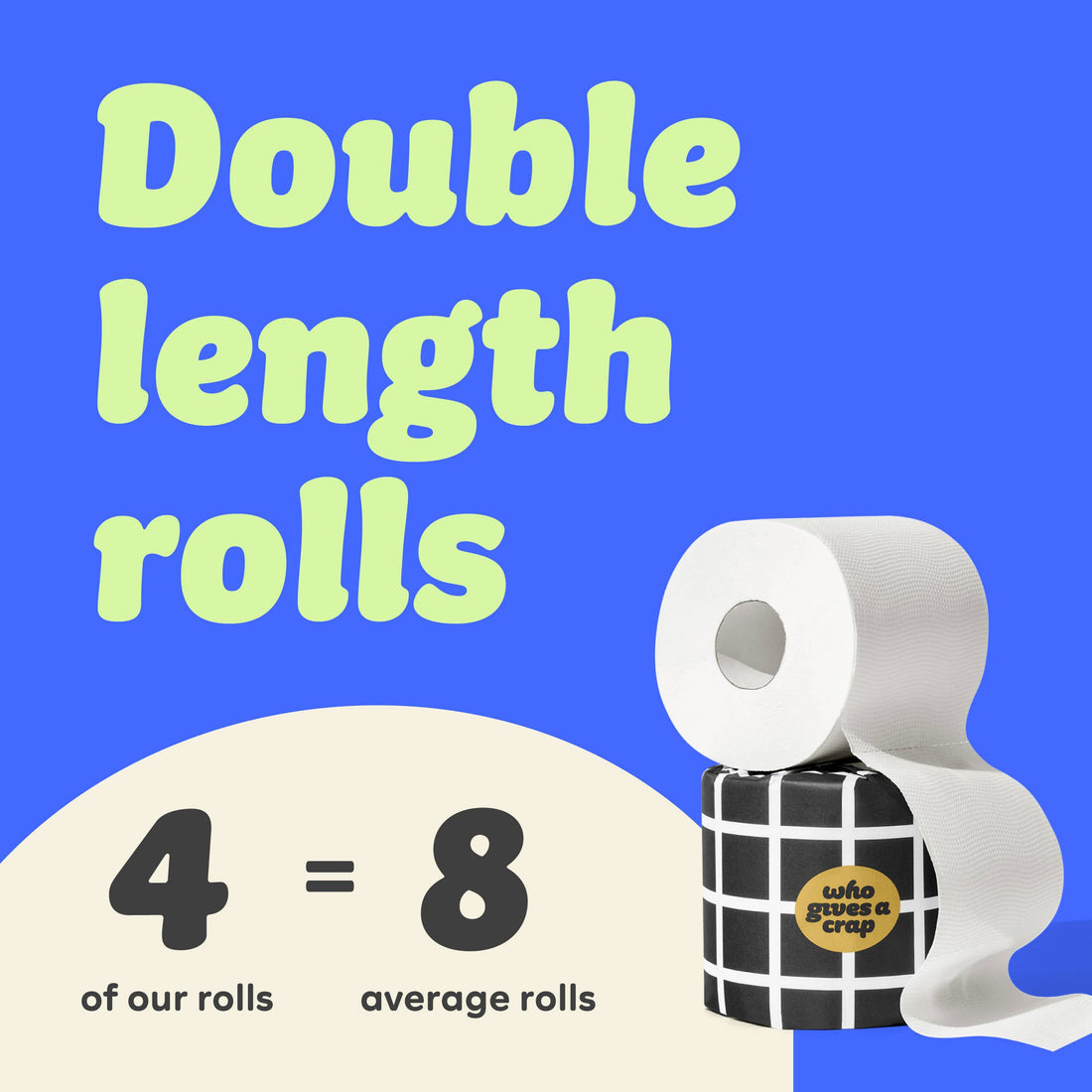 Extra Soft Bamboo Toilet Roll | Double Length 4 Pack