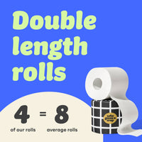 Extra Soft Bamboo Toilet Roll | Double Length 4 Pack