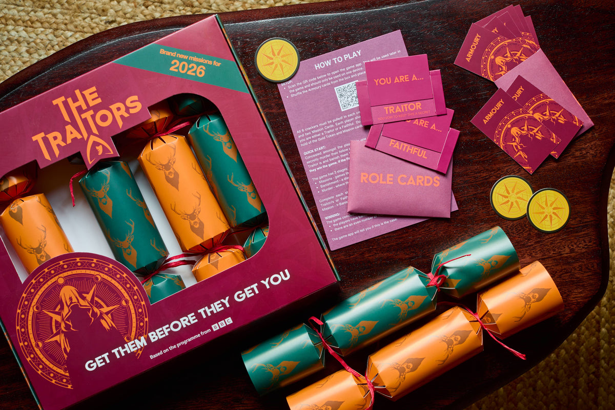 The Traitors 2026 Christmas Crackers | 6 Crackers & Party Game | NEW for Christmas 2026