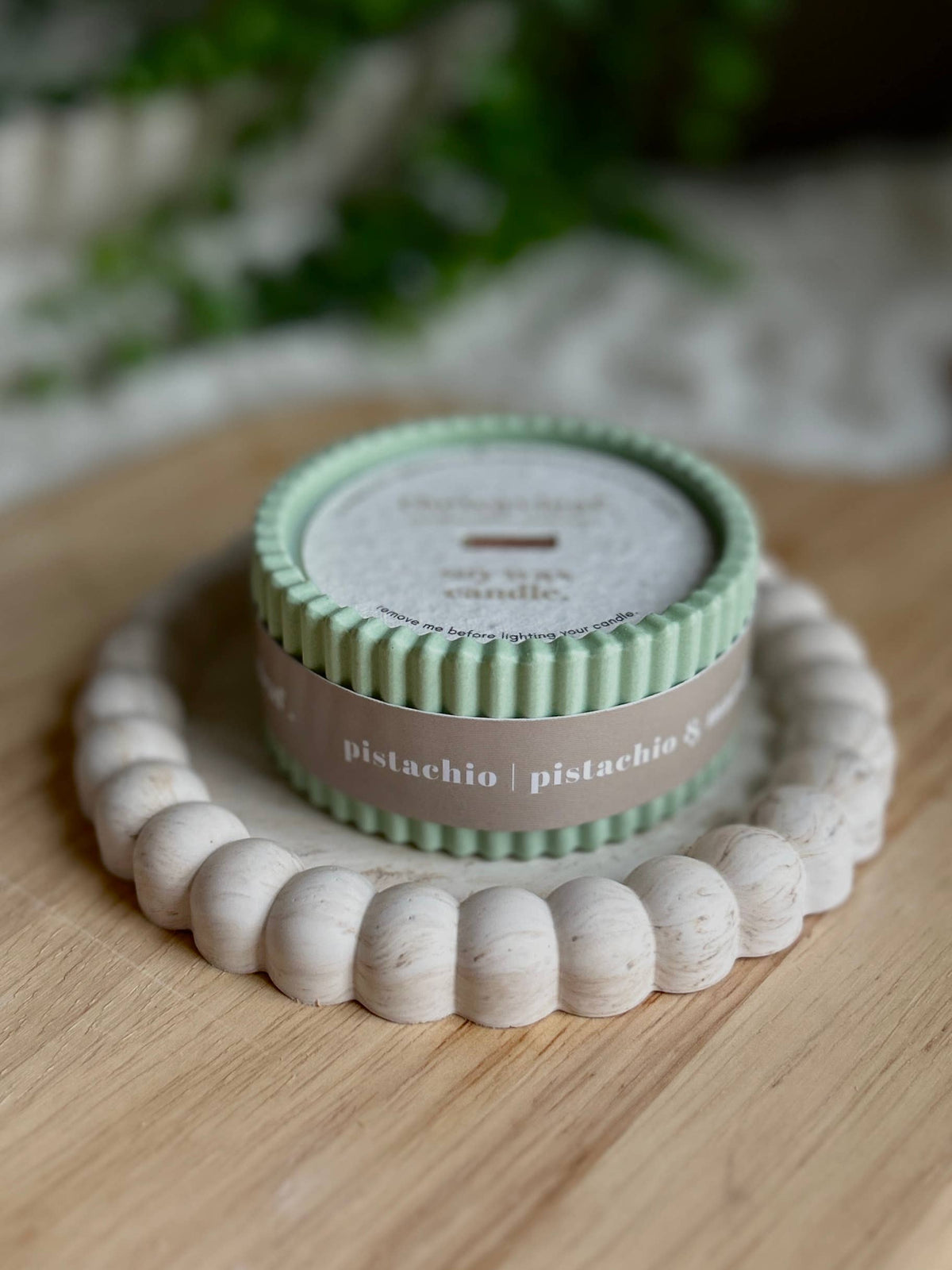 Pistachio Scented Soy Wax Refillable Small Candle – Sage | Up to 16 Hours