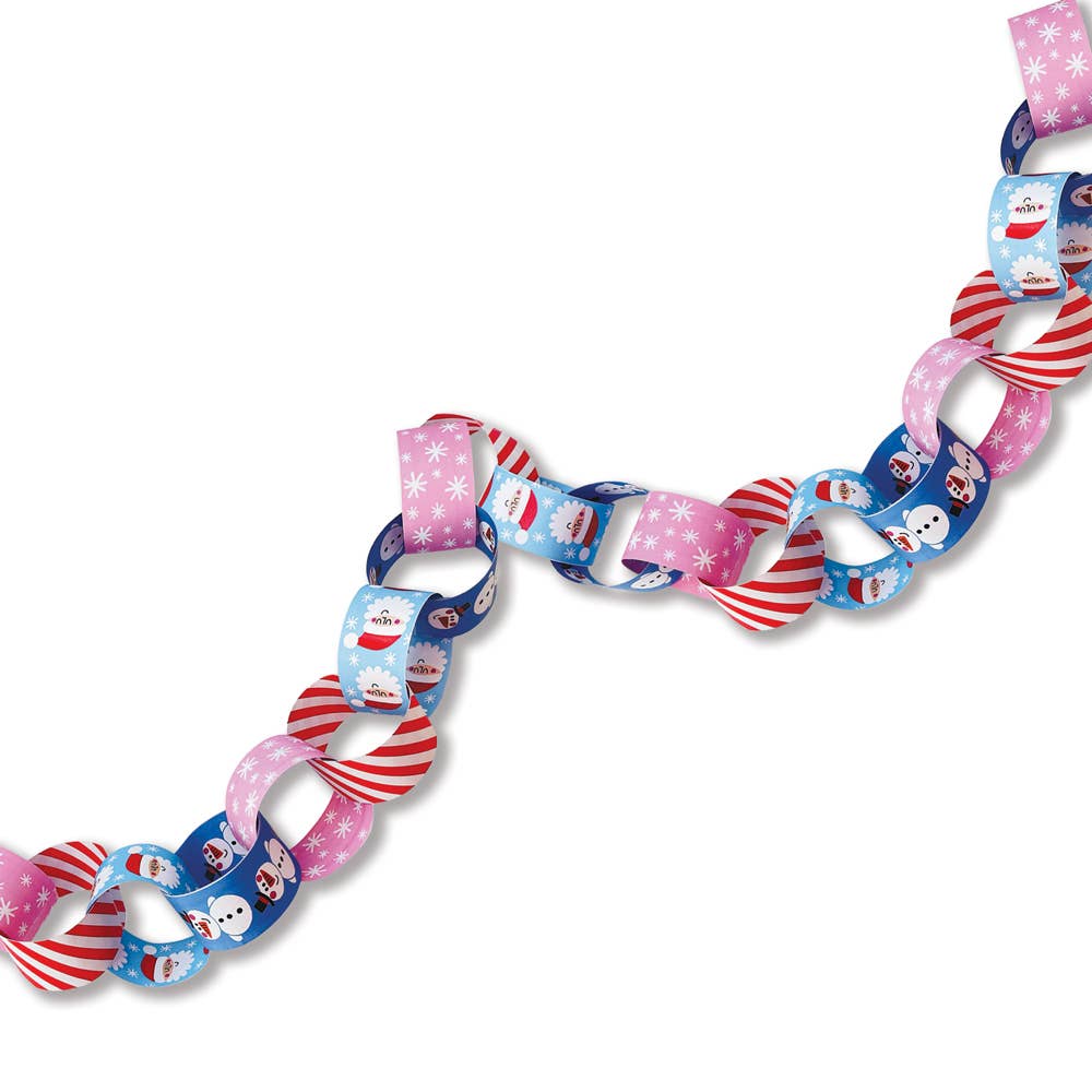 Christmas Paper Chains – Santa & Snowman | 100 Links | Approx. 6 Metres