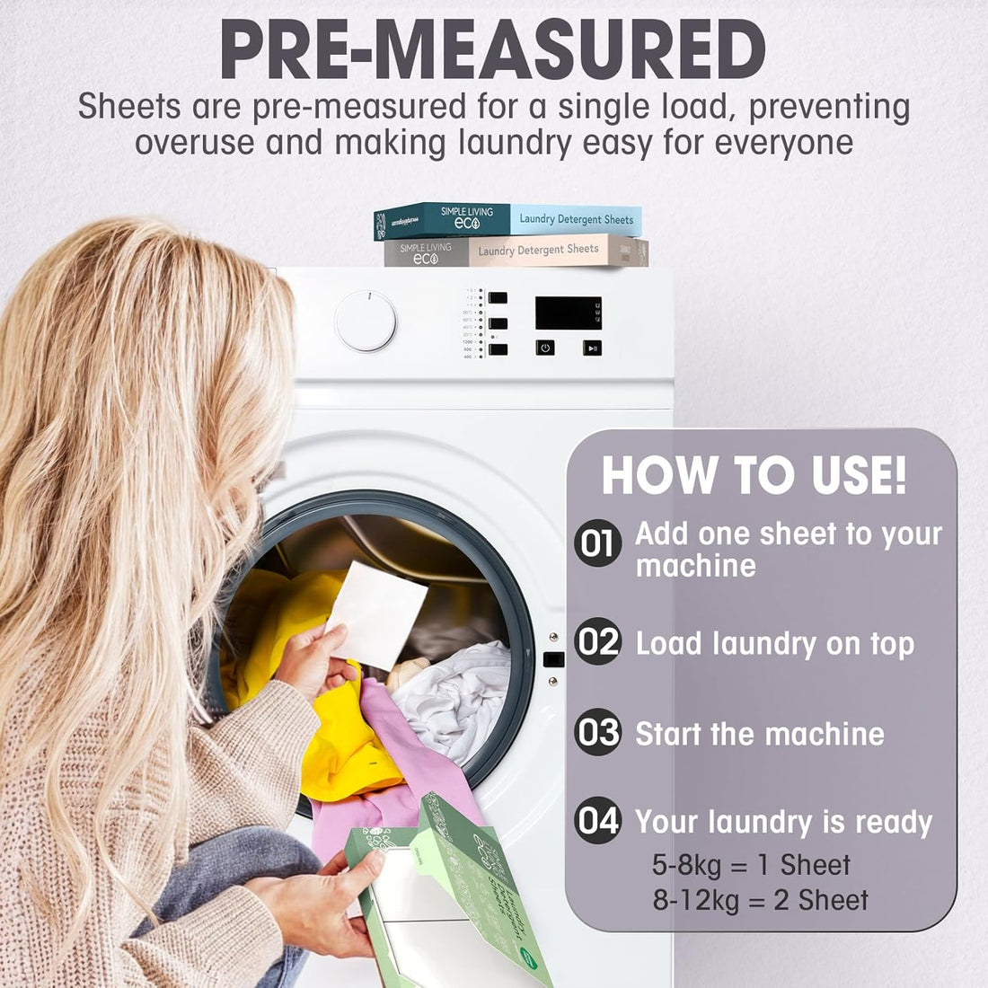 Simple Living Eco Laundry Detergent Sheets | Plastic Free | Made in the UK | 32 Washes