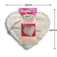 LoofCo Bath-Time Heart Loofah Pad – Natural Exfoliating Body Sponge
