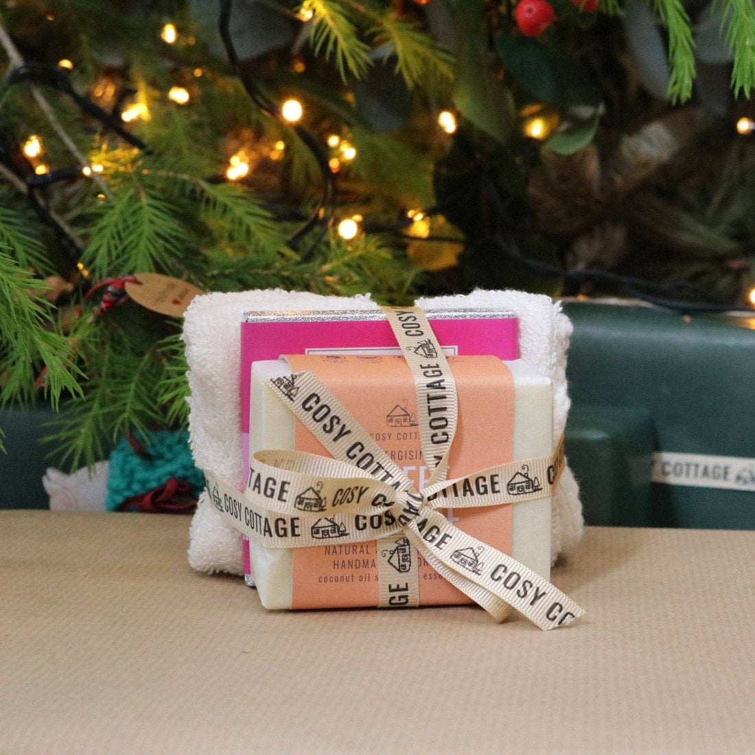 Ladies Christmas Surprise Bundle – Natural Soap, Chocolate & Organic Cloth