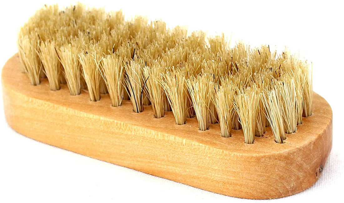 Wooden Nail Brush with Natural Bristles – Double-Sided Lotus Wood Design