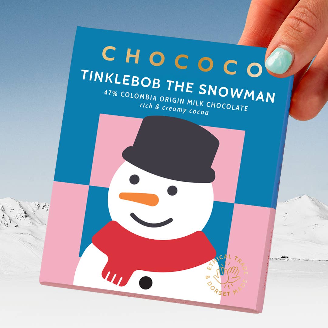 Chococo Tinklebob Snowman 47% Colombia Milk Chocolate Bar