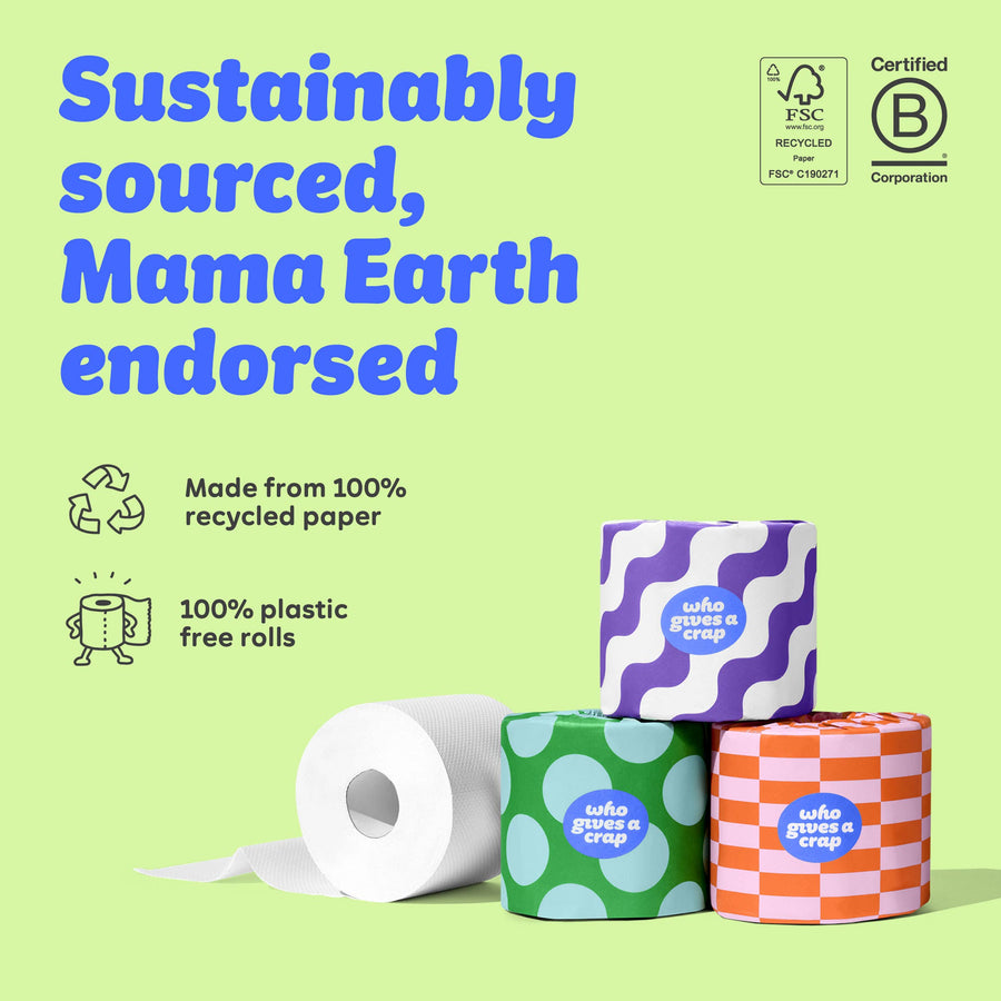Classic Recycled Toilet Roll | Double Length 4 Pack