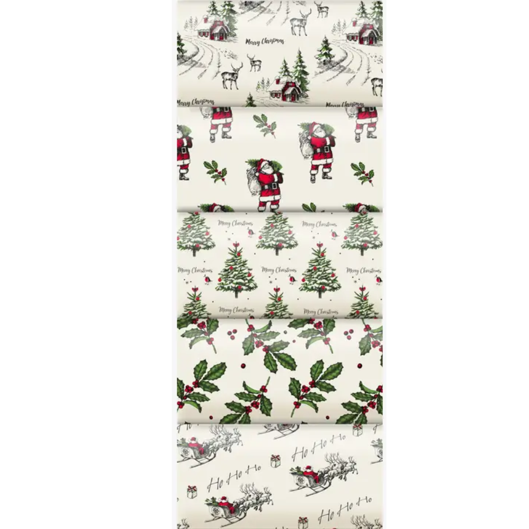 Vintage Christmas Wrapping Paper – Eco-Friendly FSC™ Recyclable  - Single Sheet