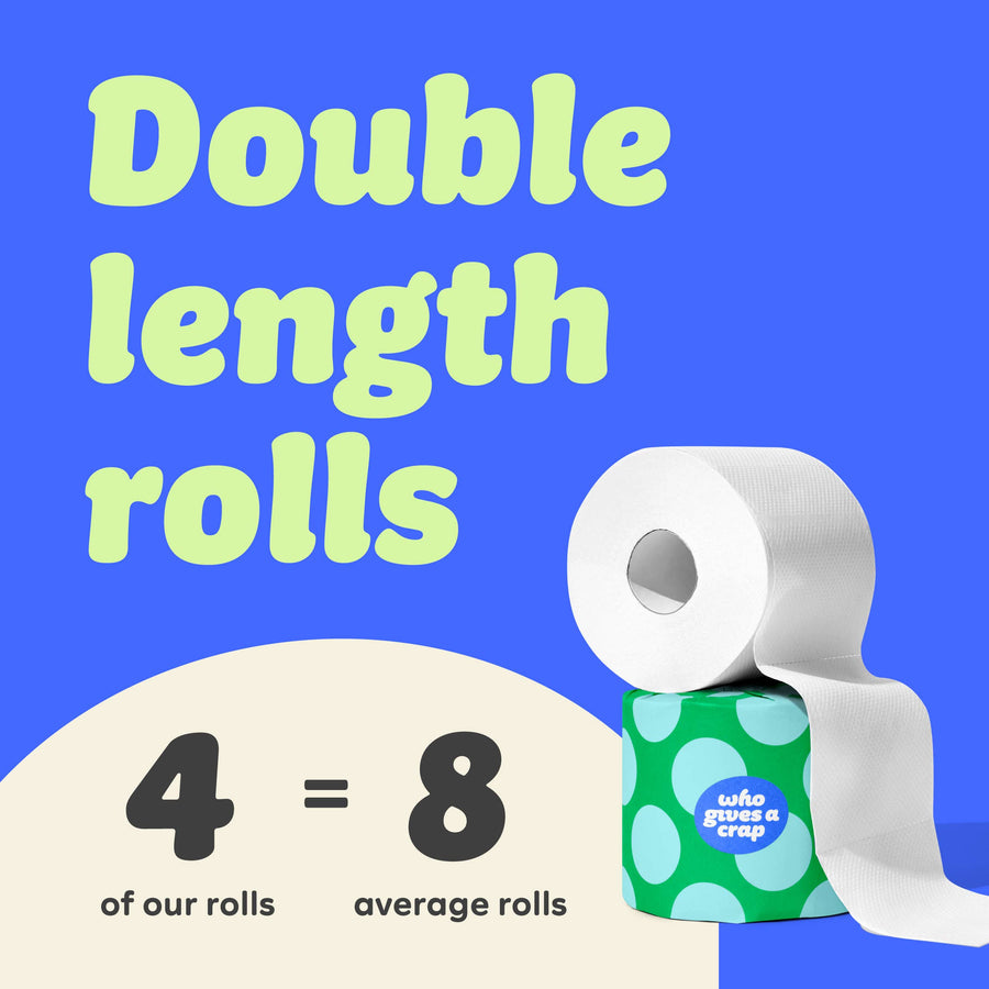 Classic Recycled Toilet Roll | Double Length 4 Pack