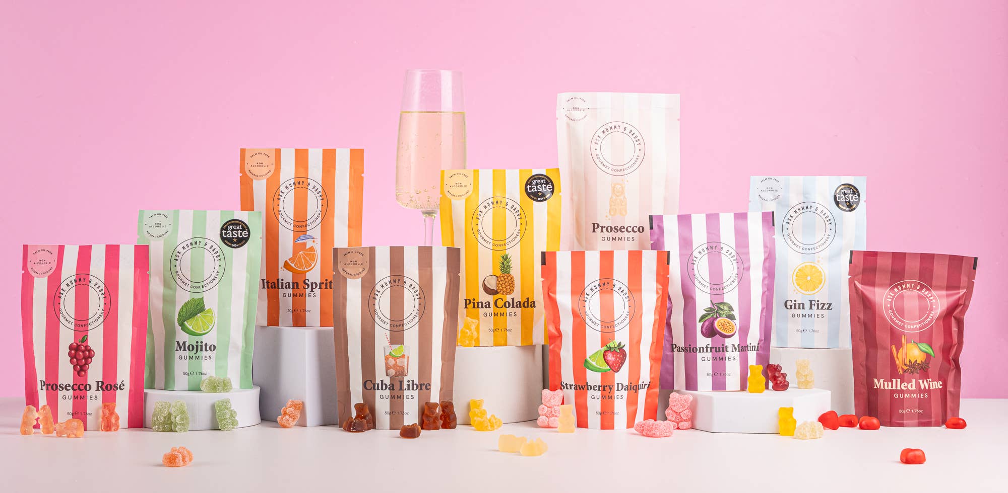 Ask Mummy & Daddy Passionfruit Martini Gummies 50g Pouch – Passionfruit Bear Sweets