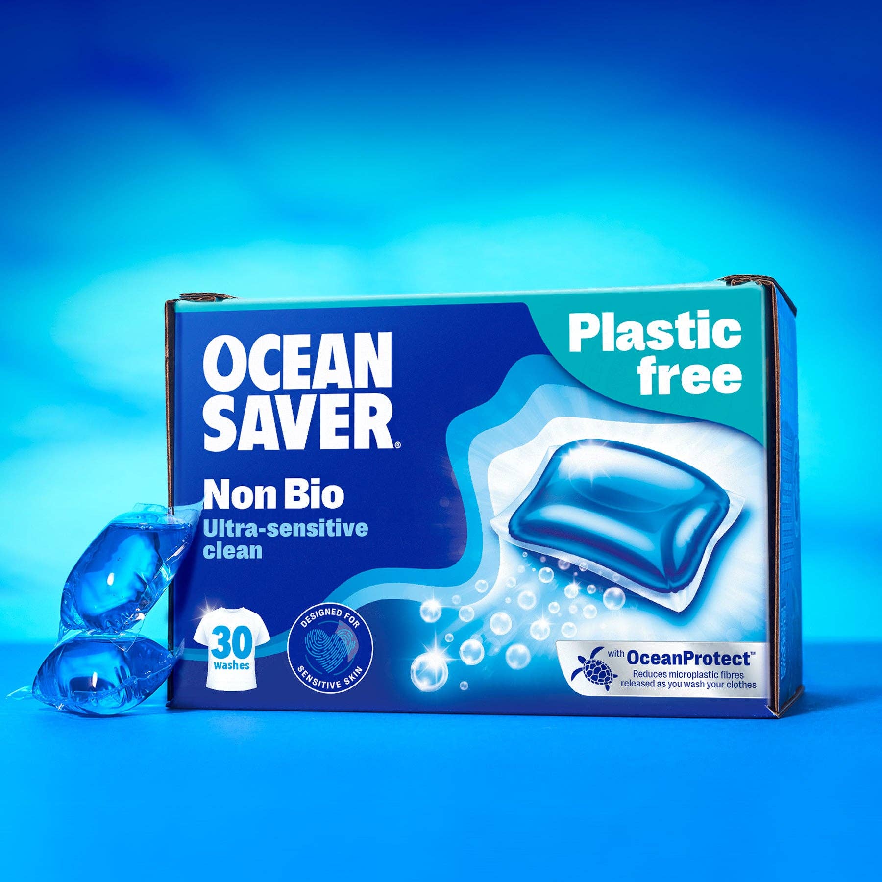 OceanSaver Plastic-Free Non-Bio Laundry Detergent Capsules (30 Wash)