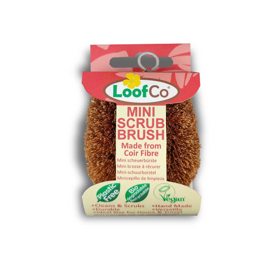 LoofCo Mini Scrub Brush – Natural Coconut Coir Fibre Cleaning Brush