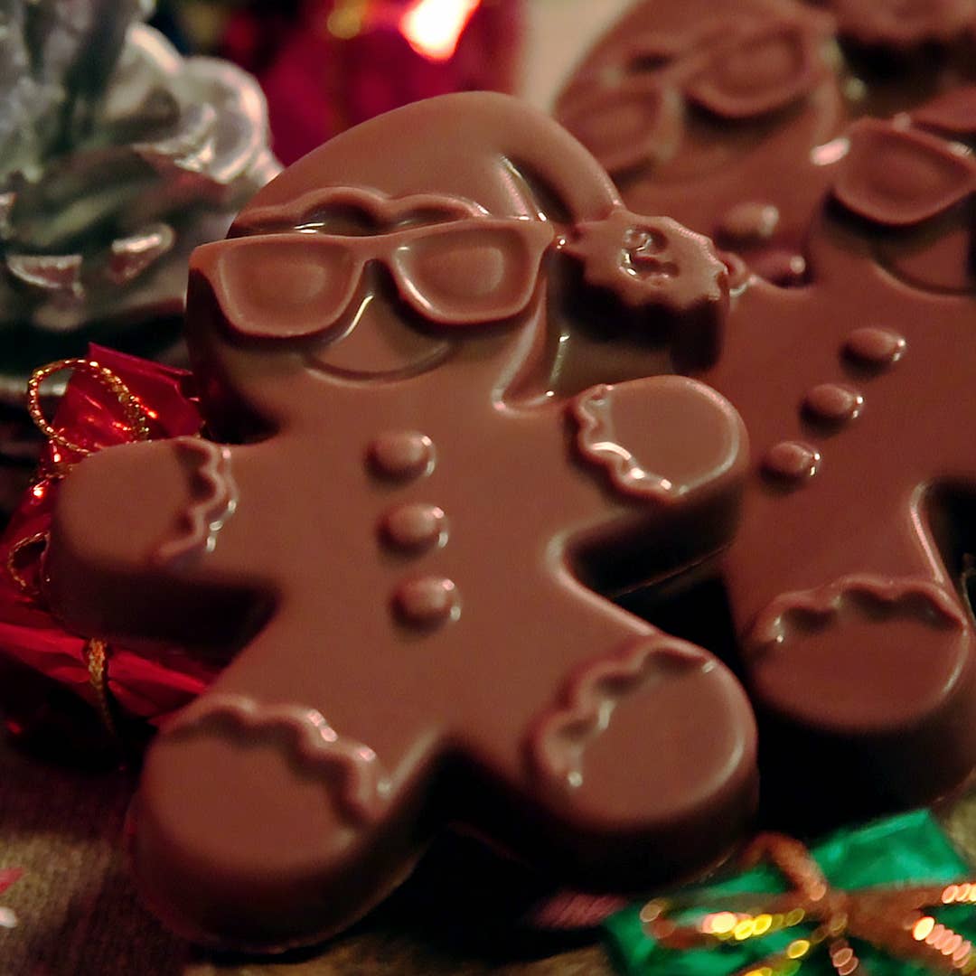 Gingerbread Dudes Christmas Chocolate | Colombian Milk Chocolate with Gingerbread Spice | 6 x 30g