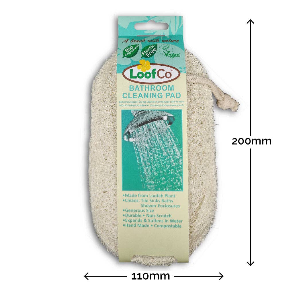 LoofCo Bathroom Cleaning Pad – Natural Loofah Scrubber for Surfaces