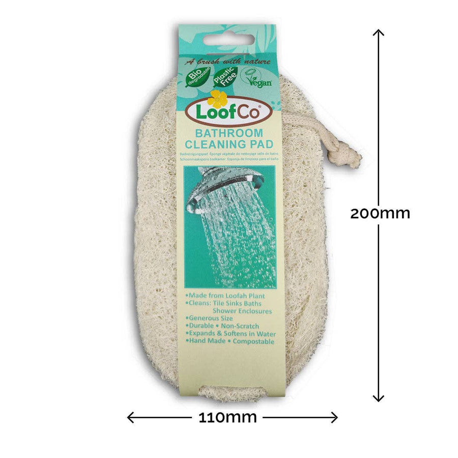 LoofCo Bathroom Cleaning Pad – Natural Loofah Scrubber for Surfaces