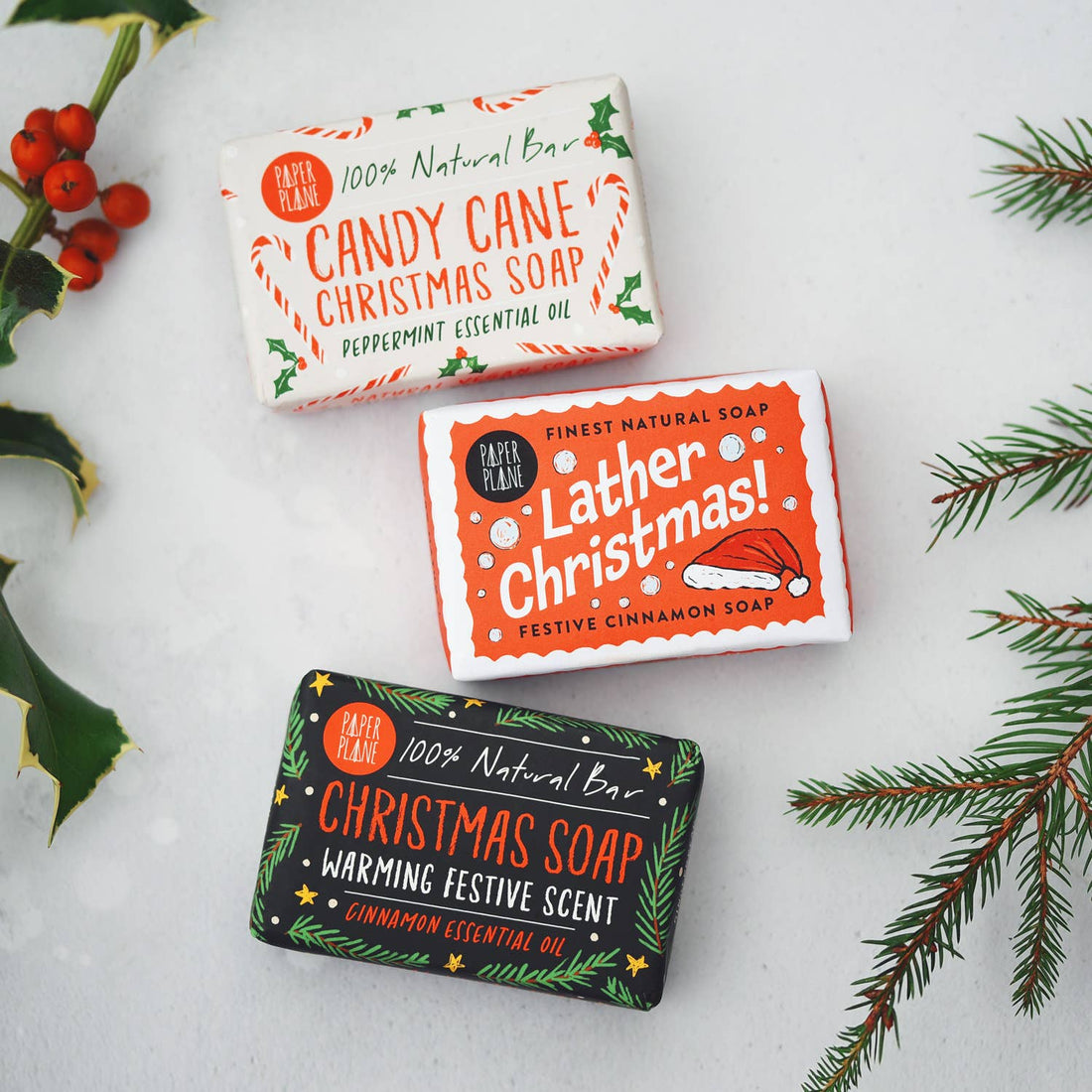 100% Natural Vegan Christmas Soap Bar – Peppermint Candy Cane