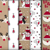 Christmas Ho Ho Wrapping Paper – Eco-Friendly FSC™ Recyclable Kraft  - Single Sheet