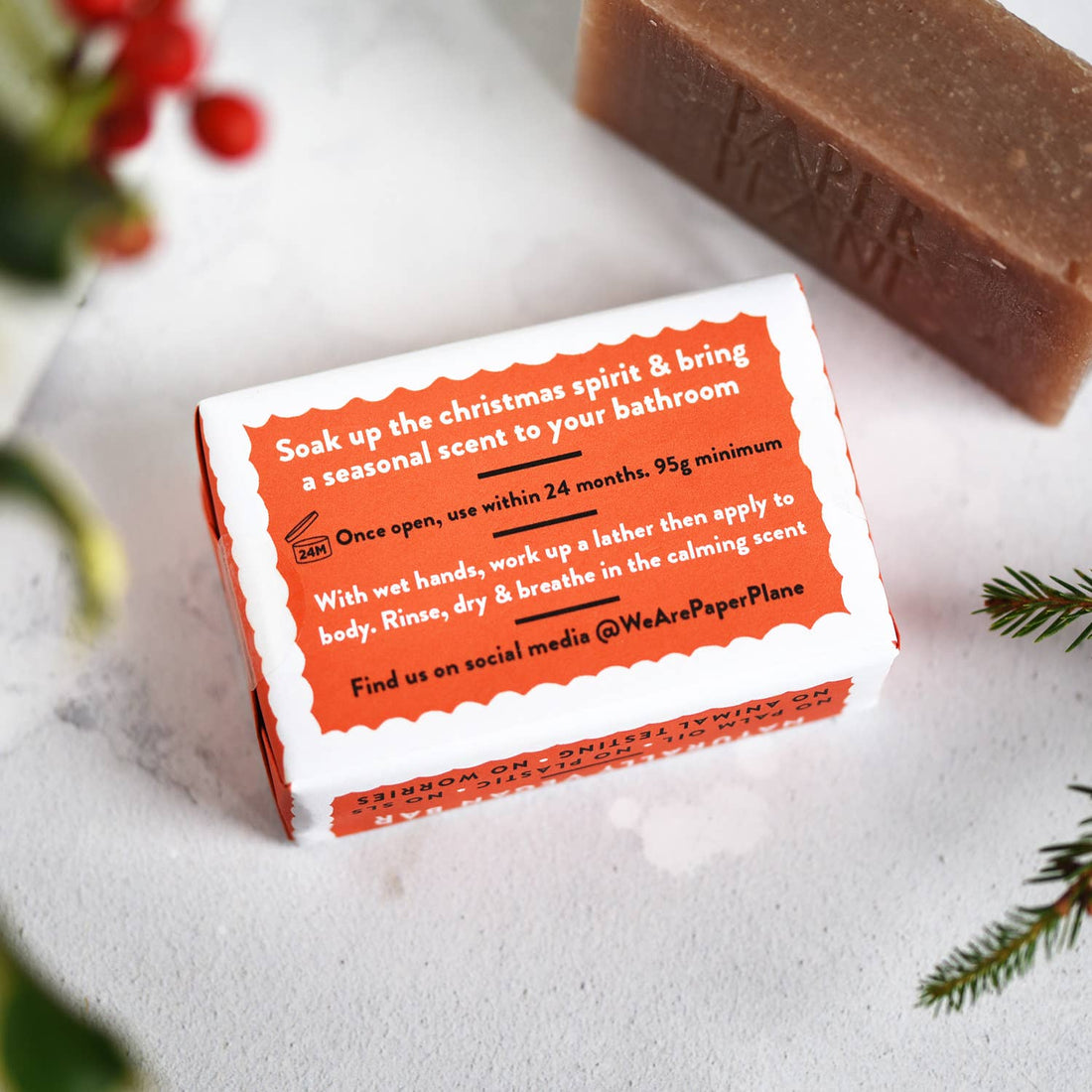 Natural Vegan Christmas Soap Bar – Cinnamon Gingerbread Scent