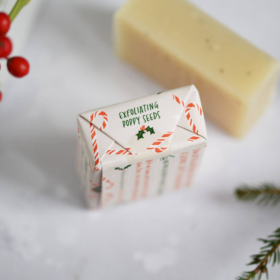 100% Natural Vegan Christmas Soap Bar – Peppermint Candy Cane