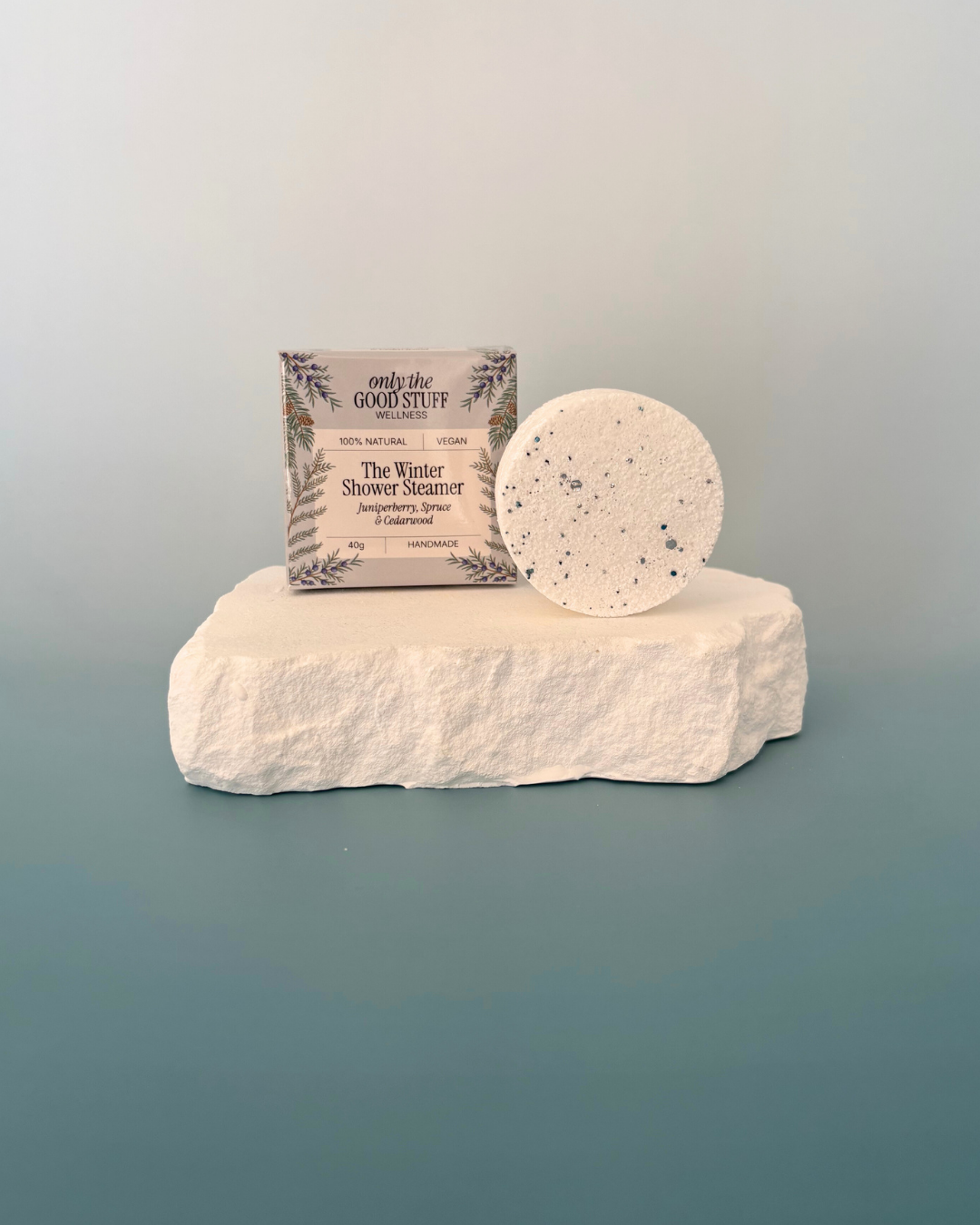 Winter Shower Steamer with Essential Oils – Juniperberry, Spruce & Cedarwood