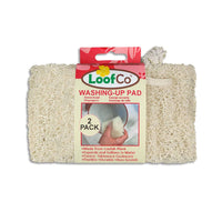 LoofCo Washing-Up Pads 2-Pack – Natural Loofah Dish Sponges