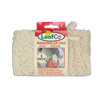 LoofCo Washing-Up Pads 2-Pack – Natural Loofah Dish Sponges