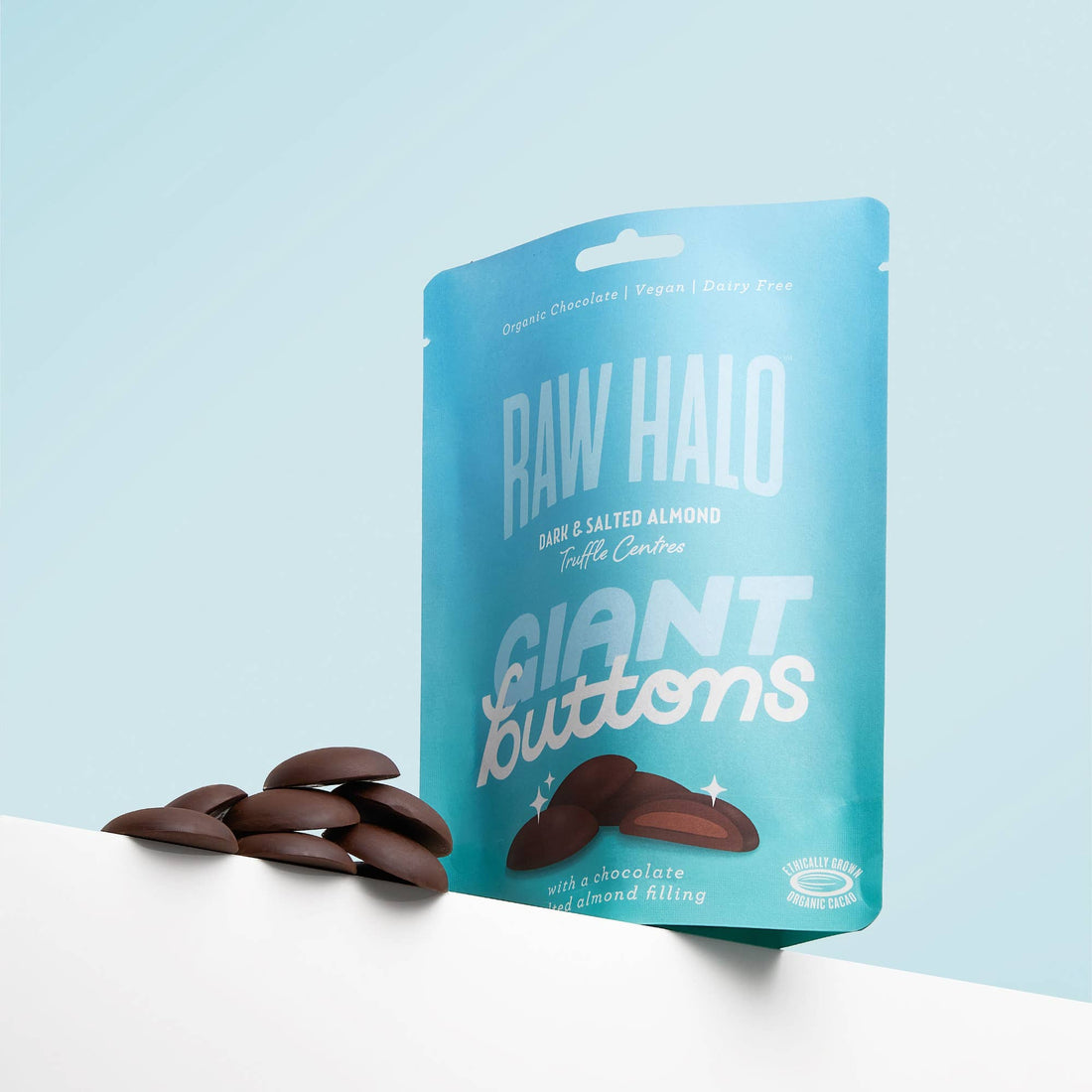 Organic Vegan Salted Almond Truffle Chocolate Buttons 90g